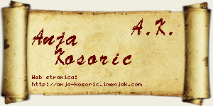 Anja Kosorić vizit kartica